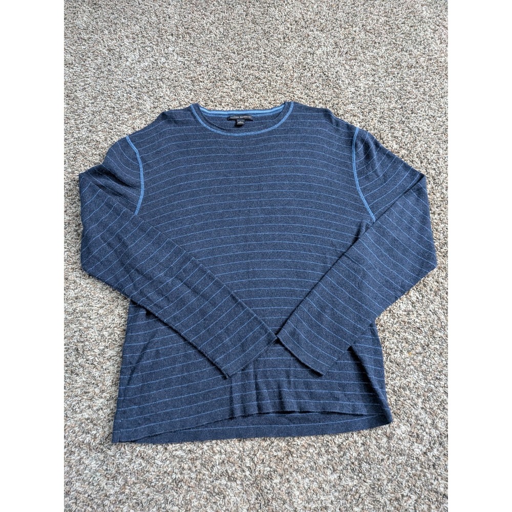 Banana Republic Crewneck Sweater‎ Men's Large Blue Striped Long Sleeve Casual